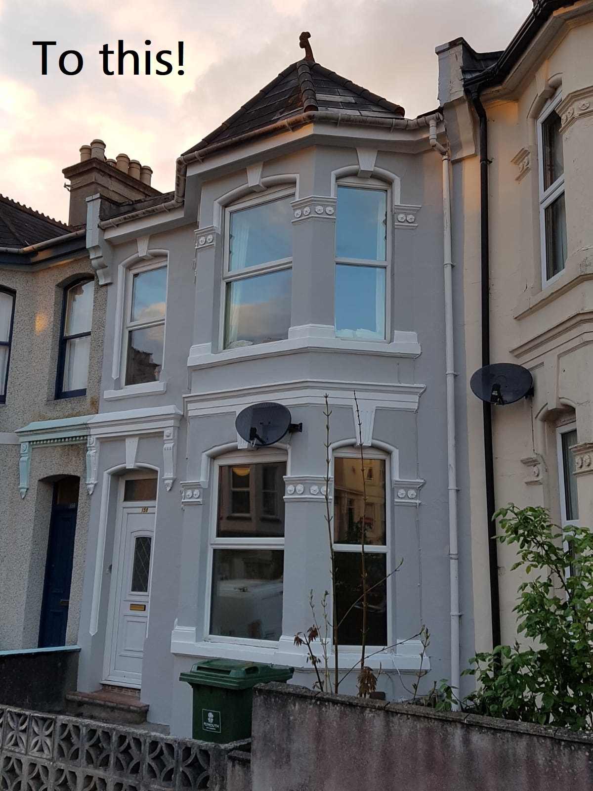 repainted house exterior.